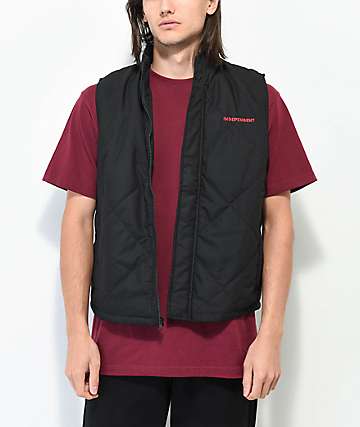 Independent Halstead Black & Plaid Vest | Zumiez