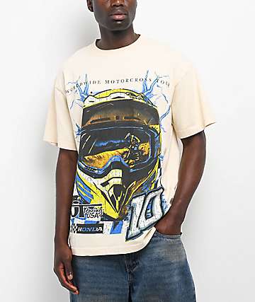 JT Racing x Honda Finish Line White Long Sleeve Crop T-Shirt