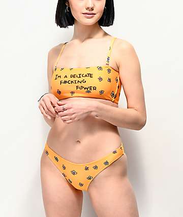 JV by Jac Vanek Delicate Flower braguitas de bikini amarillas