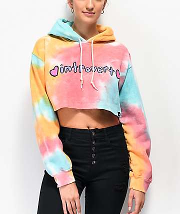 JV by Jac Vanek Introvert sudadera con capucha tie dye naranja, roja y azul