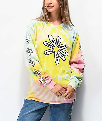 JV by Jac Vanek Need No Man camiseta tie dye de manga larga