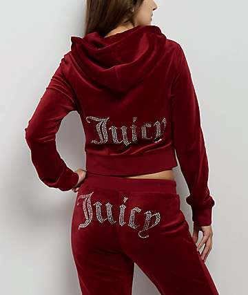 【Juicy Couture】 OG BIG BLING VELOUR HOODIE Coco Red Amazon.com: Juicy Couture Women's Bling Hoodie, Coco Red