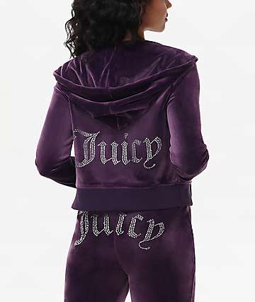 Juicy Couture OG Big Bling Fanciful Velour Zip Hoodie | Zumiez
