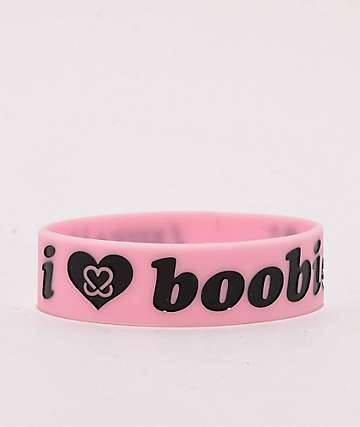 Keep A Breast Foundation I Heart Boobies Pink & Black Bracelet - 