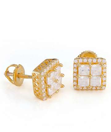 King Ice Round Onyx Stud Earrings | Zumiez