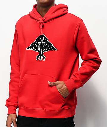 all red hoodie