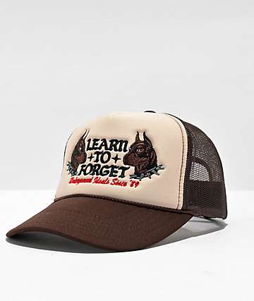 Learn To Forget Pitbull Brown Trucker Hat -