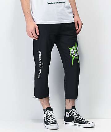 Learn To Forget x Smiley Anarchy Black Elastic Waist Chino Pants