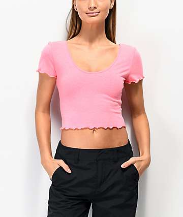 neon pink crop top