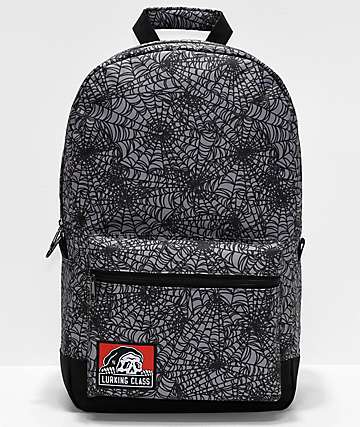 Lurking Class By Sketchy Tank Spiderweb Grey & Black Backpack