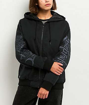 Lurking Class by Sketchy Tank Spider Web Black Fleece Zip