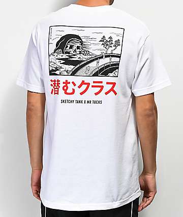 Lurking Class By Sketchy Tank x Mr. Tucks Lurker White & Red T-Shirt