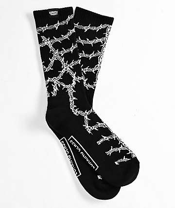 Lurking Class by Sketchy Tank Barbed Web Black Crew Socks - 