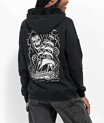 Lurking Class By Sketchy Tank Mob Grey & Black Zip Hoodie