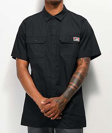 Lurking Class by Sketchy Tank Lurkwear Black Short Sleeve Button Up Shirt