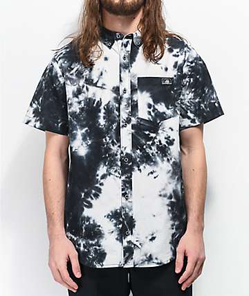 Lurking Class by Sketchy Tank Marble camisa de manga corta de tie dye negro y blanco