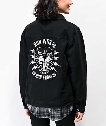 Lurking Class by Sketchy Tank Run With Us Black Denim Jacket