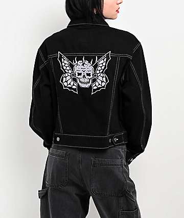 Lurking Class by Sketchy Tank Skullfly Black Denim Jacket -