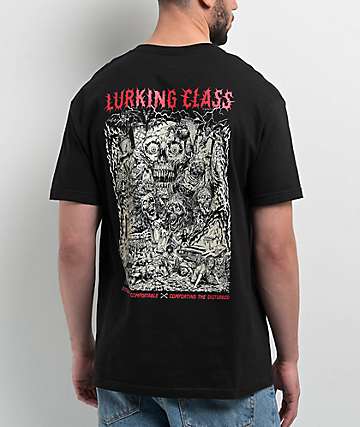 激レアlurking class スノボジャケット Lurking Class by Sketchy Tank Jacquard Skulls 10K Black