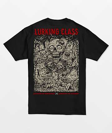 Lurking Class by Sketchy Tank Scythe Layered Black Baseball Hoodie - Size: XL - Men's Clothing - Hoodies & Sweatshirts - Pullover Hoodies - at Zumiez