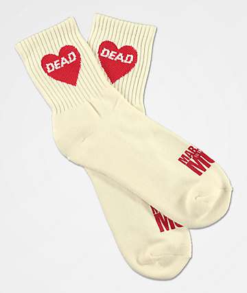Married To The Mob Dead Heart calcetines tobilleros blancos