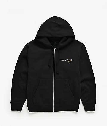 Midnight Organic Citrus Black Zip Hoodie - 