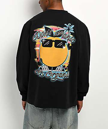 Midnight Organic Mr. Midnight Airbrush Black Long Sleeve T-Shirt - 