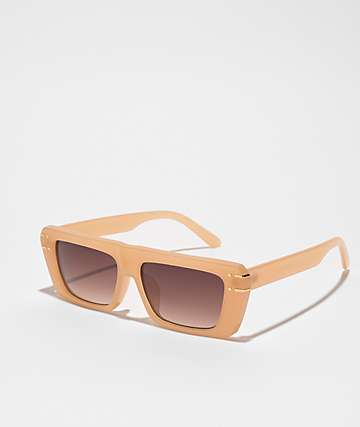 Y2K Brown Rectangular Sunglasses | Zumiez