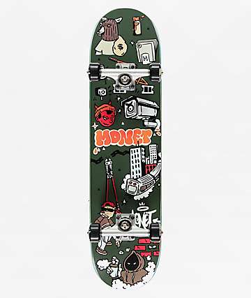 Monet Skateboards Push It Brown Short Sleeve Flannel Shirt