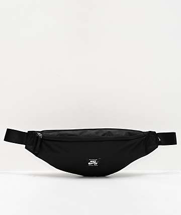 black and white fanny pack