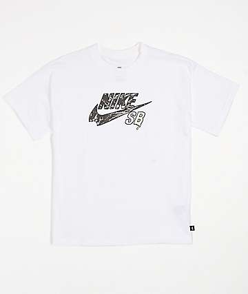 nike sb big dog white & pink t shirt