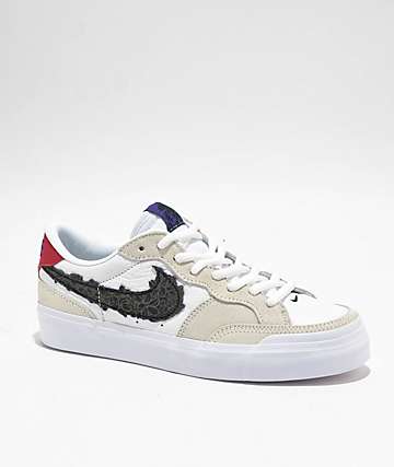 Nike SB Janoski RM White Tropical Canvas Skate Shoes Zumiez