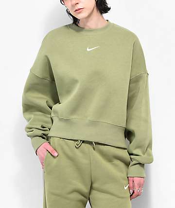 Nike Phoenix Fleece cropped quarter zip sweatshirt in black