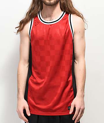 Ninth Hall Free Throw camiseta de baloncesto roja y negra