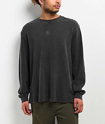 Ninth Hall Fundamentals Ash Wash Boxy Thermal Long Sleeve T-Shirt -