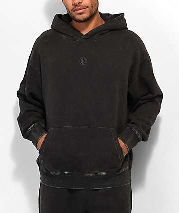 Ninth Hall Fundamentals Ash Wash Distressed Boxy Hoodie - 