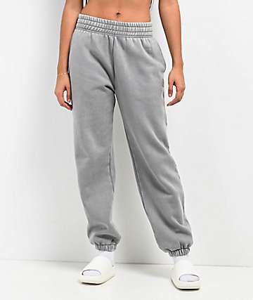Ninth Hall Fundamentals Sibyl Grey Mineral Wash Relaxed Sweatpants - 