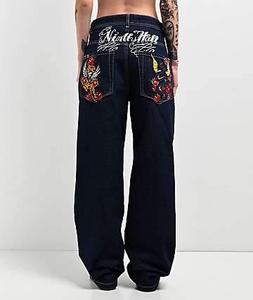 Ninth Hall Idle Rinse Blue Straight Leg Denim Jeans - 