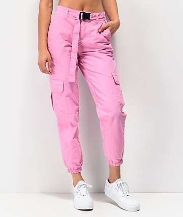womens pink cargo pants