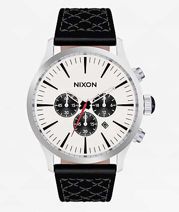 Nixon Time Teller Chrono Chrome & Black Analog Watch | Zumiez