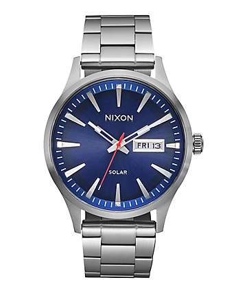 Nixon time teller 2025 silver blue