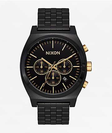 Nixon Time Teller Silver & Black Analog Watch | Zumiez