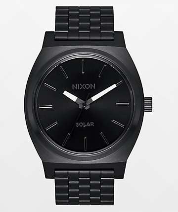 Nixon Sentry Leather Matte Black Gold Watch Zumiez