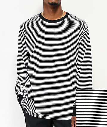 Obey Long Sleeve T Shirts Zumiez - black and white striped oversized shirt roblox