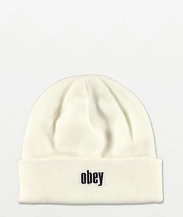 pink obey beanie
