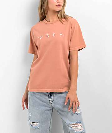 Obey Basic Vintage Burgundy Raglan T-Shirt