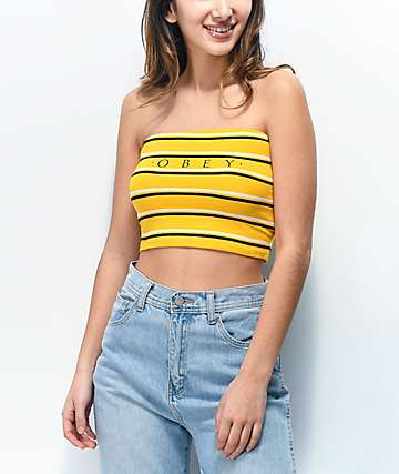 bright yellow tube top