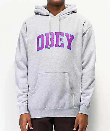 obey airbrushed rose grey hoodie