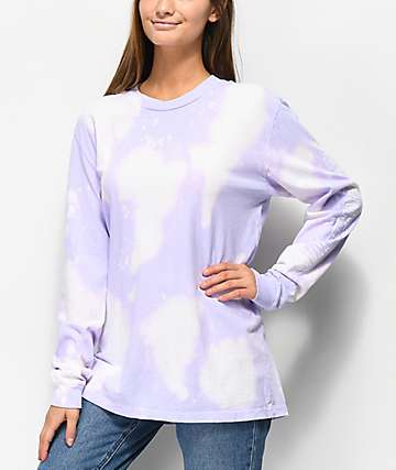 Obey World Wide Box camiseta de manga larga lavanda blanqueada