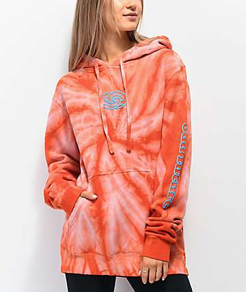 Odd Future Cyclone sudadera con capucha tie dye anaranjada